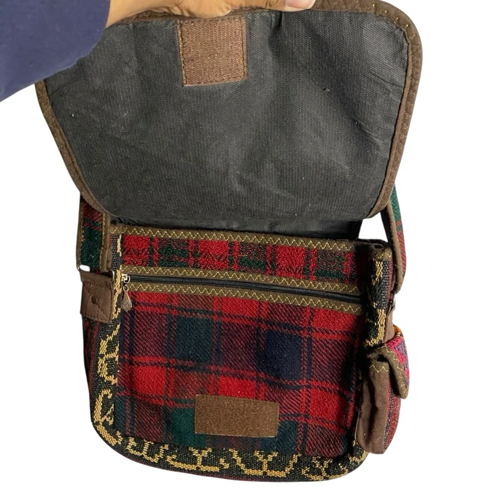 Vintage Multicolor Patterned Wool Knit Shoulder Crossbody Bag - Picture 4 of 11